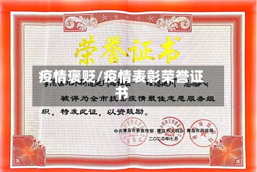 疫情褒贬/疫情表彰荣誉证书