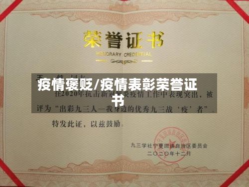 疫情褒贬/疫情表彰荣誉证书-第2张图片
