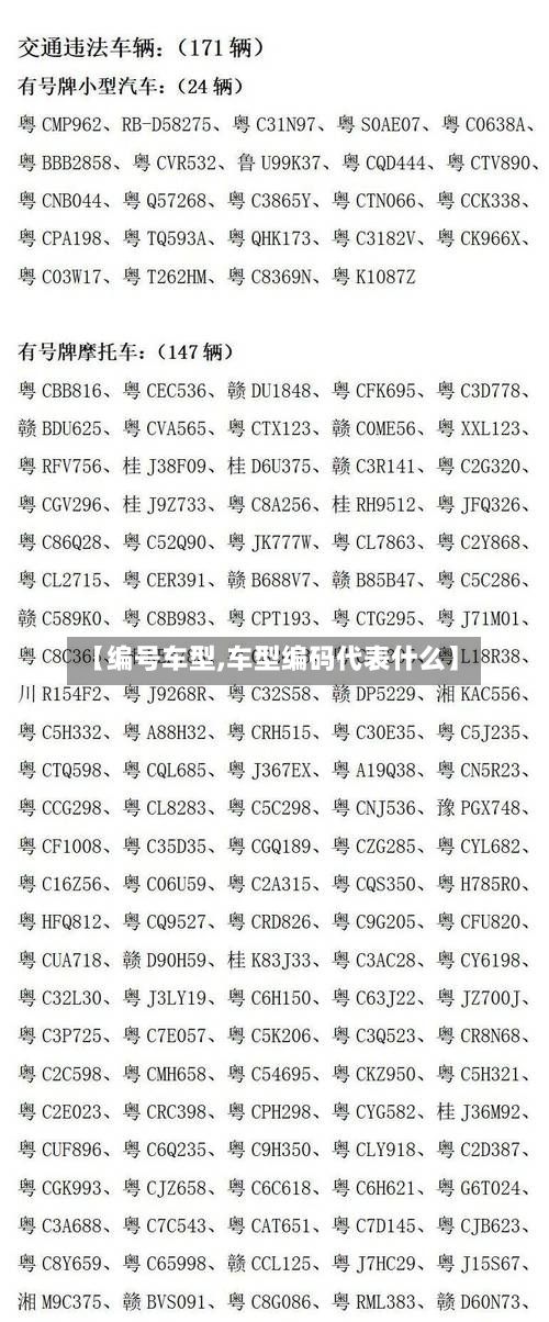 【编号车型,车型编码代表什么】-第2张图片