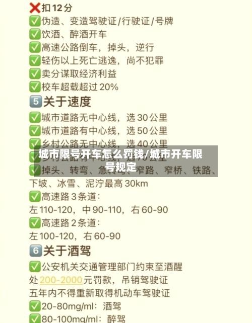 城市限号开车怎么罚钱/城市开车限号规定