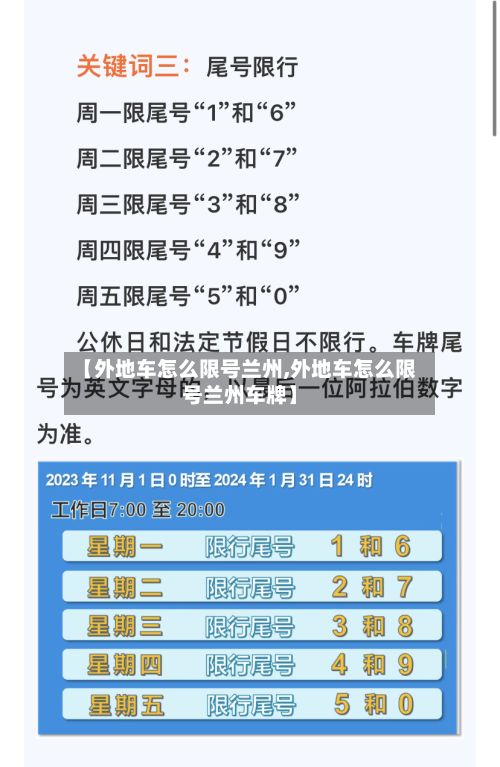 【外地车怎么限号兰州,外地车怎么限号兰州车牌】-第3张图片