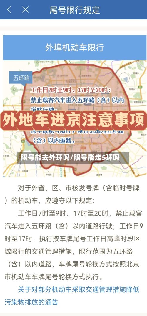 限号能去外环吗/限号能走5环吗