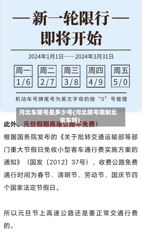 河北车限号是多少号(河北限号限制北京车吗)-第3张图片