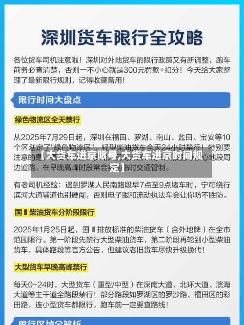 【大货车进京限号,大货车进京时间规定】
