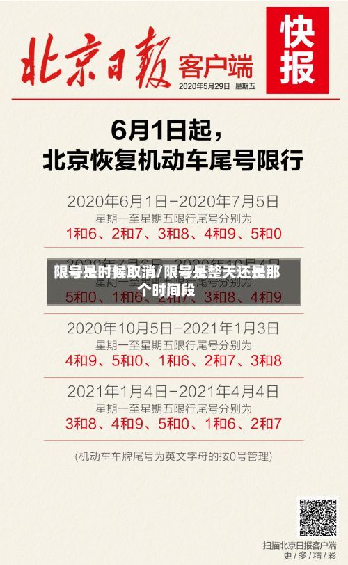 限号是时候取消/限号是整天还是那个时间段